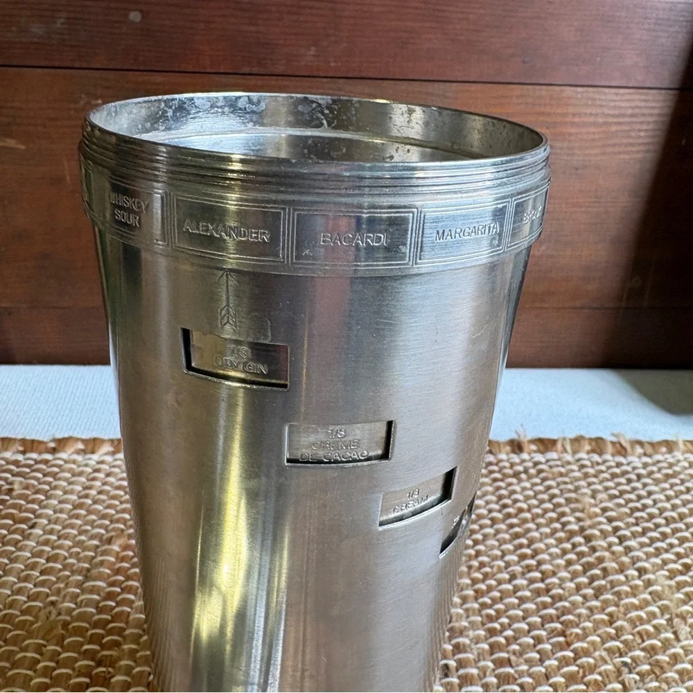 Restoration Hardware Silver Dial A Drink Cocktail Recipe Shaker